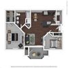 2 Bedroom Floor Plan | Sacramento 2 Bedroom Apartments | Broadleaf Apartments